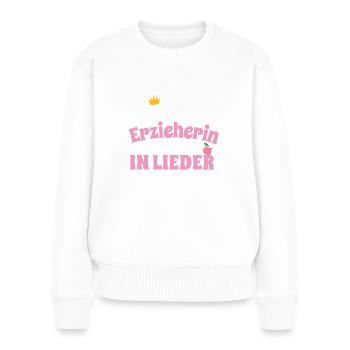 Erzieherin Kita Liederausbruch Achtung - Frauen Premium Bio Pullover - Weiß - Vorne - Julia (174cm)
