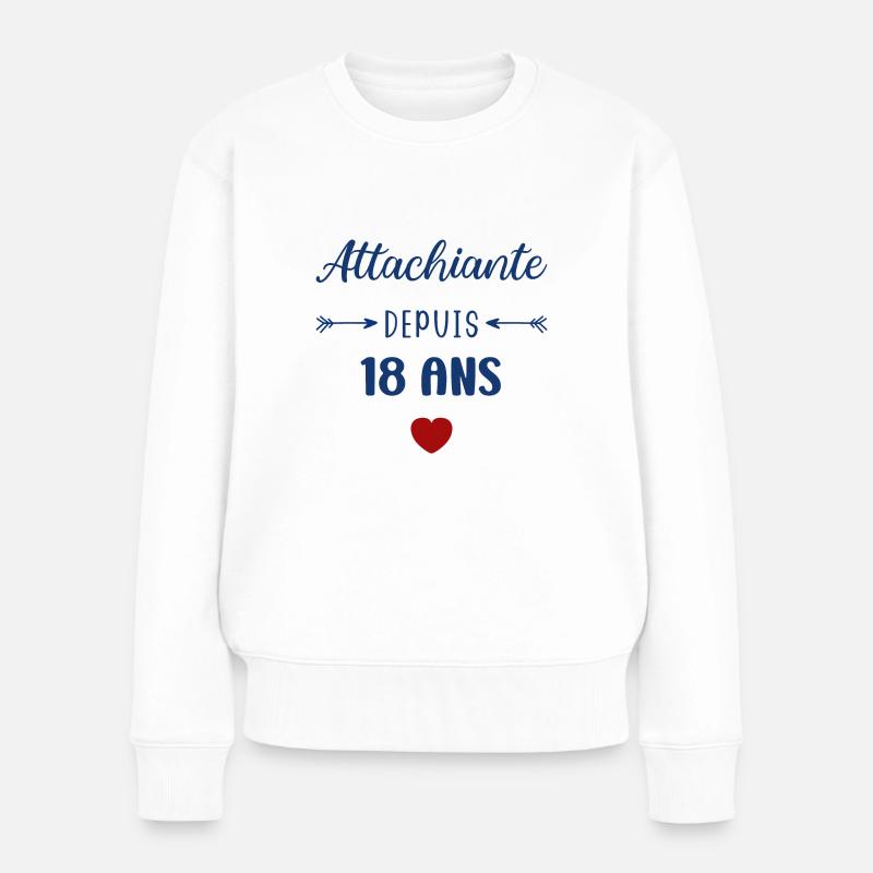 Attachiante depuis 18 ans - Pull Premium bio Femme - blanc