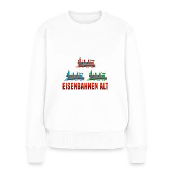 Dampfzug Lokomotive 3 Geburtstag Eisenbahn - Frauen Premium Bio Pullover - Weiß - Vorne - Julia (174cm)