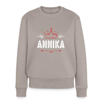 Annika - Frauen Premium Bio Pullover - Taupe - Vorne - Julia (174cm)