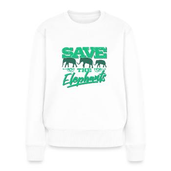 Save the Elephants - Elephant Africa Nature Climate - Pull Premium bio Femme - blanc - Devant - Julia (174cm)