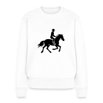 Reiter Pferd Reiter - Frauen Premium Bio Pullover - Weiß - Vorne - Julia (174cm)