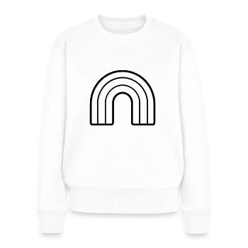 Regenbogen - Frauen Premium Bio Pullover - Weiß - Vorne - Julia (174cm)