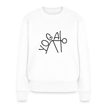 Conception d’exercices de yoga - Pull Premium bio Femme - blanc - Devant - Julia (174cm)