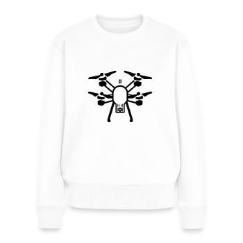 drone - Pull Premium bio Femme - blanc - Devant - Julia (174cm)