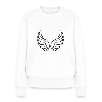 Engelsflügel - Frauen Premium Bio Pullover - Weiß - Vorne - Julia (174cm)