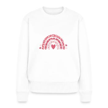 Rosa Oktober 2024 Brustkrebsmonat - Frauen Premium Bio Pullover - Weiß - Vorne - Julia (174cm)