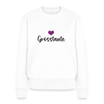 Grosstante Großtante Grosstanten Beste Tante - Frauen Premium Bio Pullover - Weiß - Vorne - Julia (174cm)