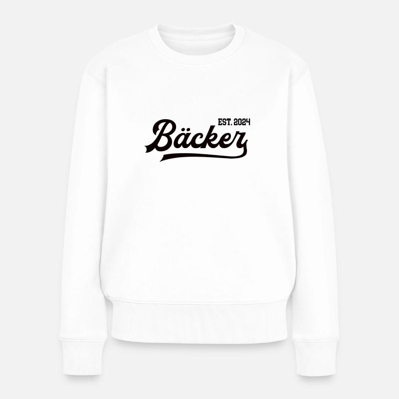 Bäcker 2024 Beruf Bäckerei Lehre Lehrling Konditor - Frauen Premium Bio Pullover - Weiß