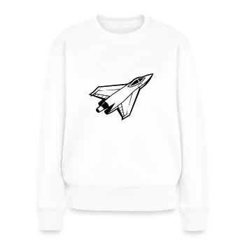 Avion de chasse - Pull Premium bio Femme - blanc - Devant - Julia (174cm)