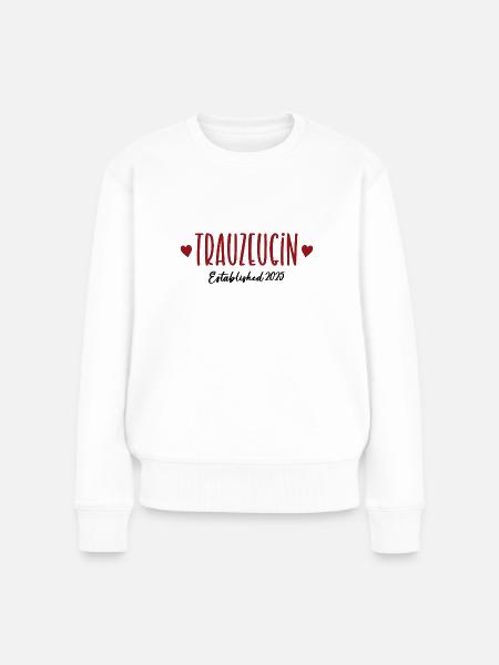 Trauzeugin 2025 Beste Freundin Brautjungfer Heirat - Frauen Premium Bio Pullover - Weiß