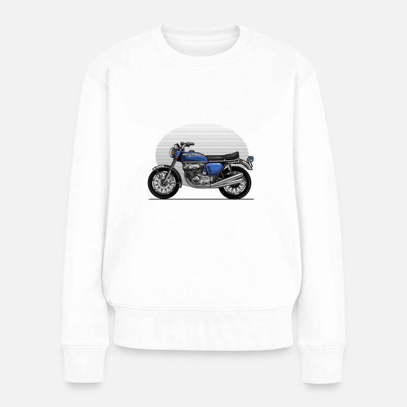 Moto vintage - Pull Premium bio Femme - blanc
