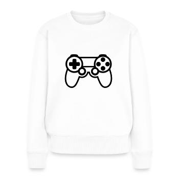 Videospiel-Controller - Frauen Premium Bio Pullover - Weiß - Vorne - Julia (174cm)