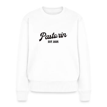 Pastorin 2025 Jubiläum Kirche Vikarin Pfarrerin - Frauen Premium Bio Pullover - Weiß - Vorne - Julia (174cm)