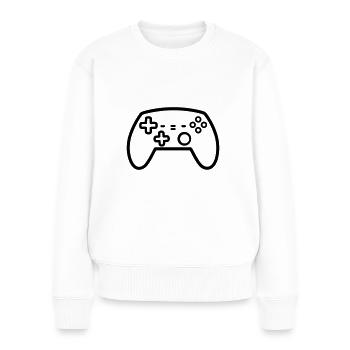 Videospiel-Controller - Frauen Premium Bio Pullover - Weiß - Vorne - Julia (174cm)