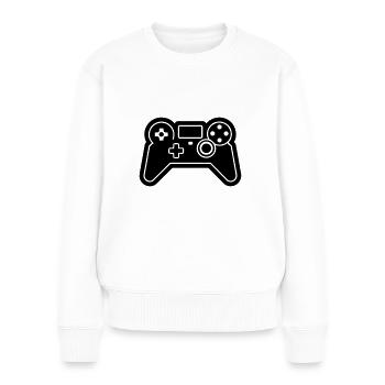 Controller für Videospiele - Frauen Premium Bio Pullover - Weiß - Vorne - Julia (174cm)