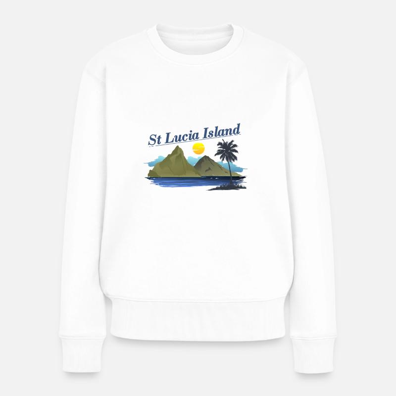 Île Sainte-Lucie - Pull Premium bio Femme - blanc