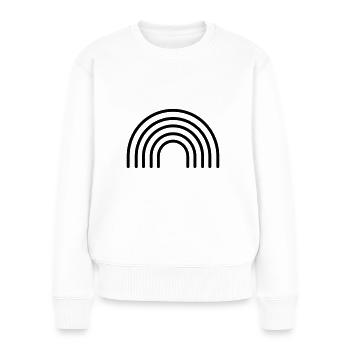 Regenbogen - Frauen Premium Bio Pullover - Weiß - Vorne - Julia (174cm)