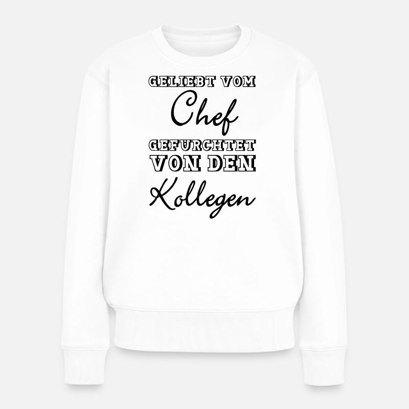 Geliebt vom Chef Geschenk - Frauen Premium Bio Pullover - Weiß