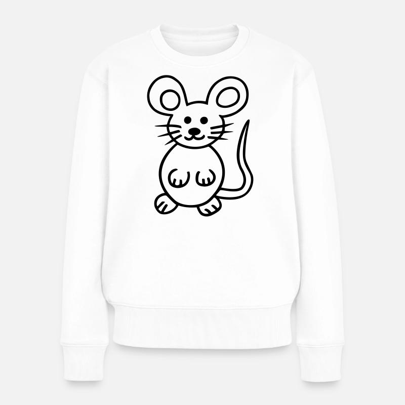 Maus, Mausi - Frauen Premium Bio Pullover - Weiß