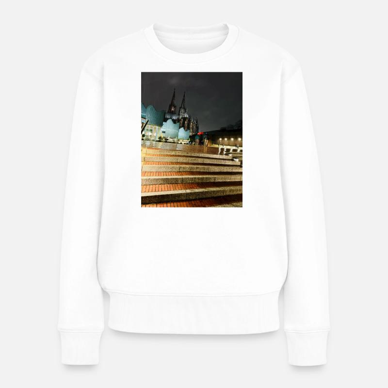 Kölner Dom - Frauen Premium Bio Pullover - Weiß
