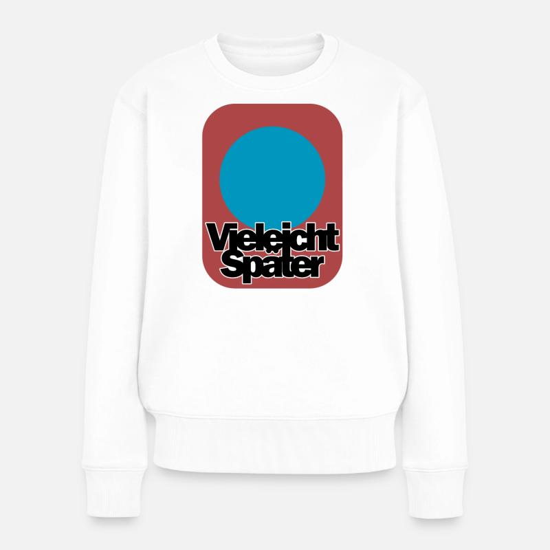 Abstraktes Farbenspiel mit Schriftzug - Frauen Premium Bio Pullover - Weiß