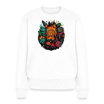 Neon Cyberpunk Bitcoin Art - Women's Premium Organic Jumper - white - Front - Julia (174cm)