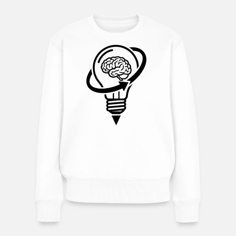 The brain and the lamp – a creative idea - Women's Premium Organic Jumper - white