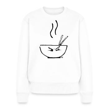 Soupe chaude NOIR - Pull Premium bio Femme - blanc - Devant - Julia (174cm)