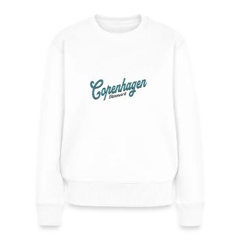 Copenhague Classic Lettering Danemark Dänemark - Pull Premium bio Femme - blanc - Devant - Julia (174cm)