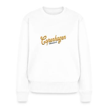 Copenhague Classic Lettering Danemark Dänemark - Pull Premium bio Femme - blanc - Devant - Julia (174cm)