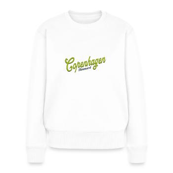 Copenhague Classic Lettering Danemark Dänemark - Pull Premium bio Femme - blanc - Devant - Julia (174cm)