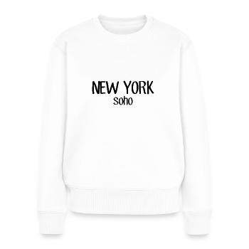 New York Soho - États-Unis - Amérique - New York - Grosse Pomme - Pull Premium bio Femme - blanc - Devant - Julia (174cm)