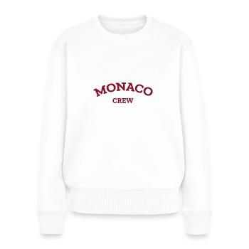 Monaco Crew - Monte Carlo - Mittelmeer - Frauen Premium Bio Pullover - Weiß - Vorne - Julia (174cm)
