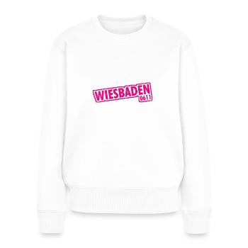 Wiesbaden 0611 Vorwahl - Frauen Premium Bio Pullover - Weiß - Vorne - Julia (174cm)