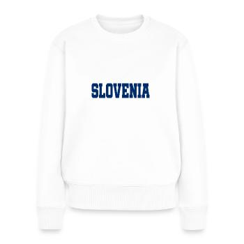 I love Slovenia Slowenien Slovenija Herz Heart - Frauen Premium Bio Pullover - Weiß - Vorne - Julia (174cm)