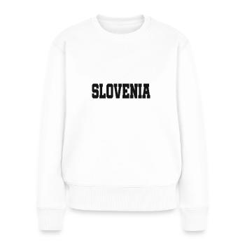 I love Slovenia Slowenien Slovenija Herz Heart - Frauen Premium Bio Pullover - Weiß - Vorne - Julia (174cm)