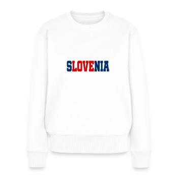 I love Slovenia Slowenien Slovenija Herz Heart - Frauen Premium Bio Pullover - Weiß - Vorne - Julia (174cm)
