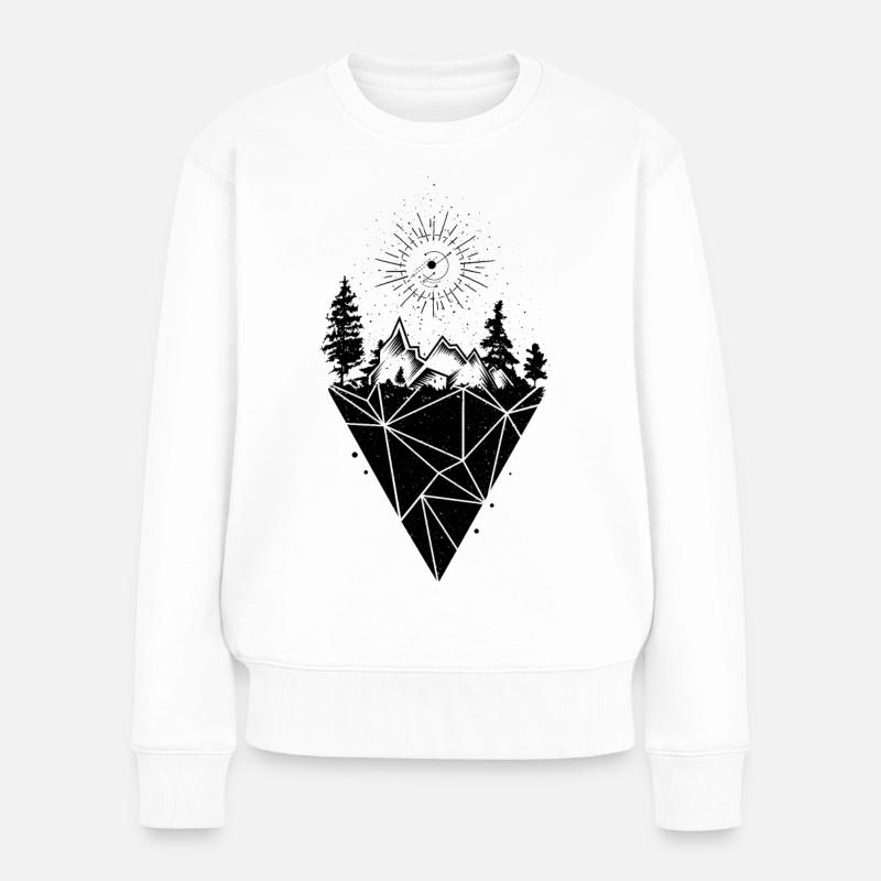 Geometrische Landschaft - Frauen Premium Bio Pullover - Weiß