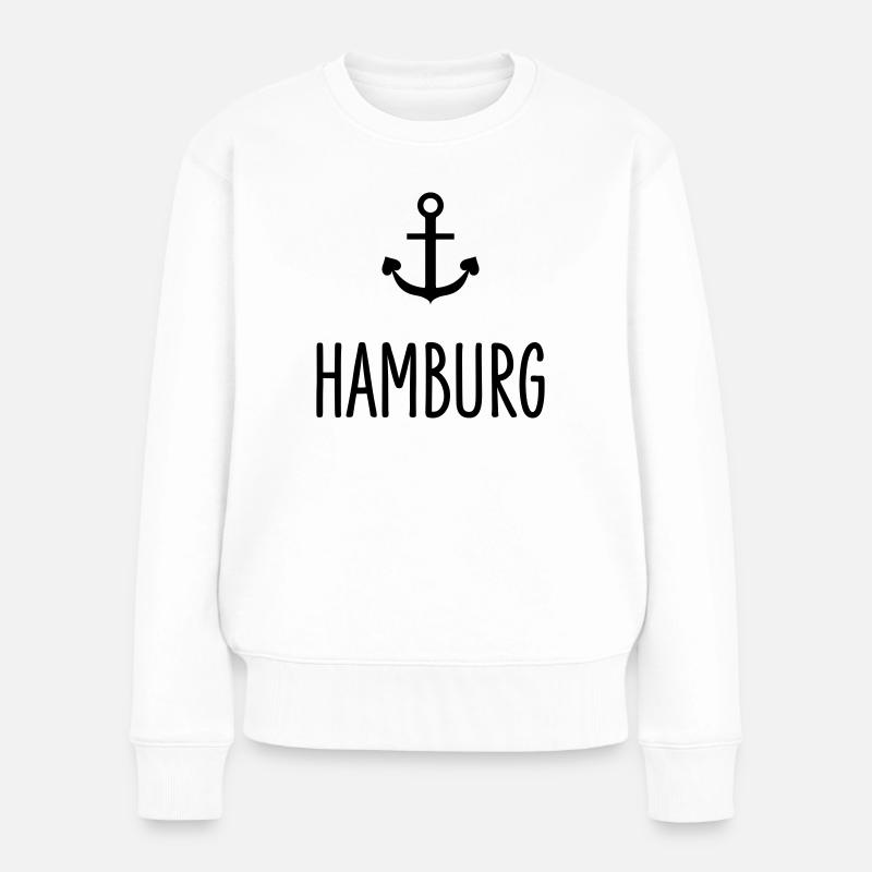 Hamburg Anker - Frauen Premium Bio Pullover - Weiß