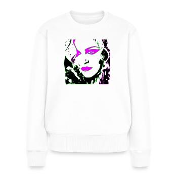 MAD 2 bless - Women's Premium Organic Jumper - white - Front - Julia (174cm)
