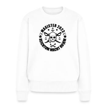 Magister 2023 Piraten Design - Frauen Premium Bio Pullover - Weiß - Vorne - Julia (174cm)