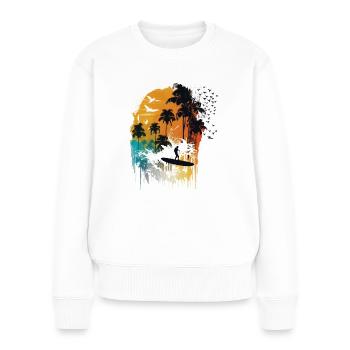 Watercolor Surfer - Women's Premium Organic Jumper - white - Front - Julia (174cm)