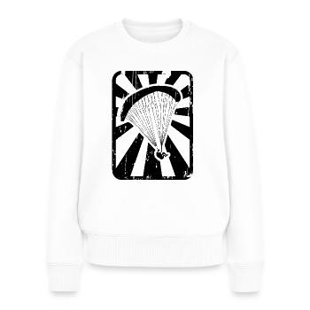 Gleitschirmflieger - Frauen Premium Bio Pullover - Weiß - Vorne - Julia (174cm)
