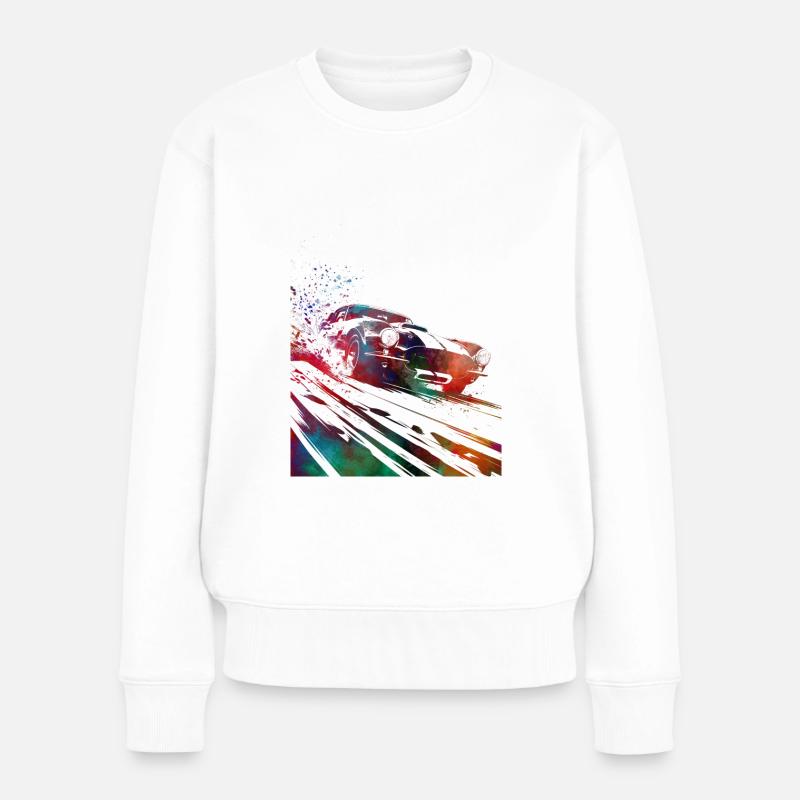 Autorennen #racing #sport - Frauen Premium Bio Pullover - Weiß