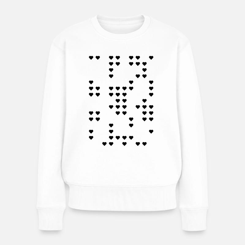 Herz Puzzle Schnee Geschenk - Frauen Premium Bio Pullover - Weiß