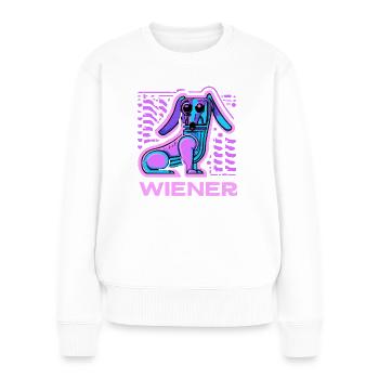 Synthwave Viennese Dog Puppy - Women's Premium Organic Jumper - white - Front - Julia (174cm)