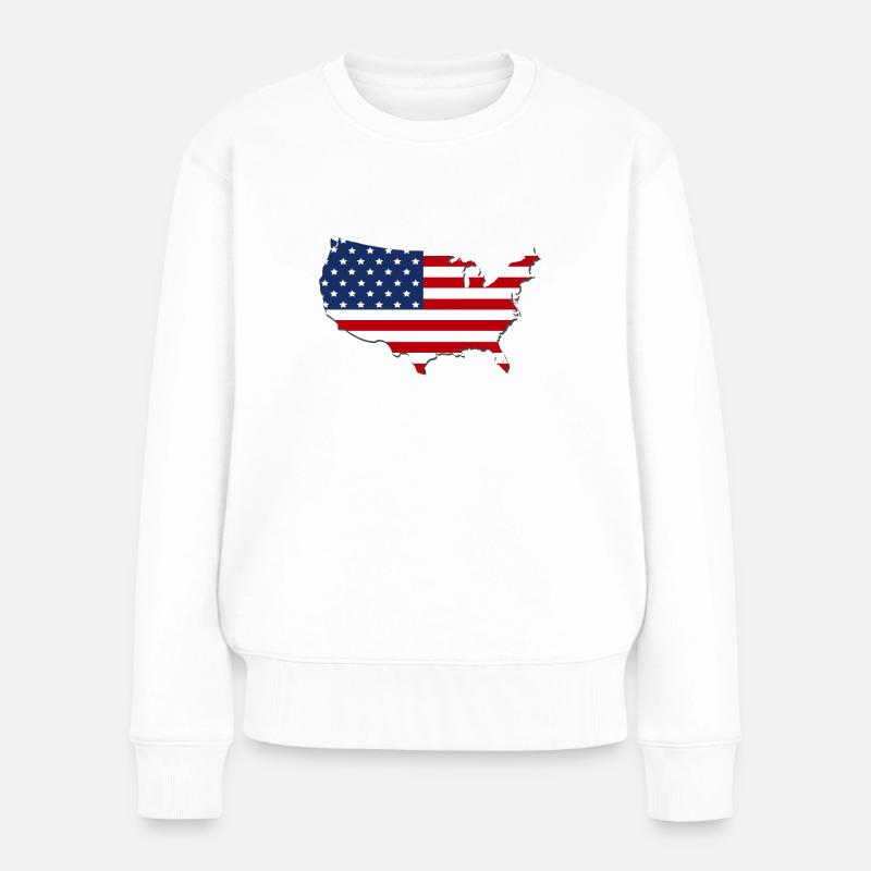 Carte États-Unis - Pull Premium bio Femme - blanc