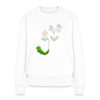 Chenille de broderie - Pull Premium bio Femme - blanc - Devant - Julia (174cm)