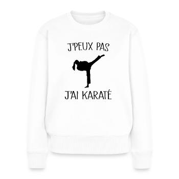 Je peux Pas J'ai Karaté Femme - Pull Premium bio Femme - blanc - Devant - Julia (174cm)